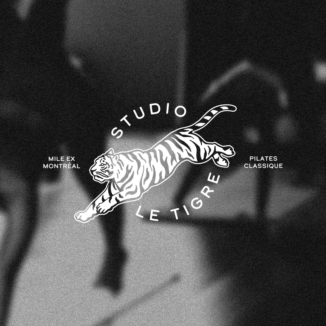 Studio Le Tigre identity with a leaping tiger illustration